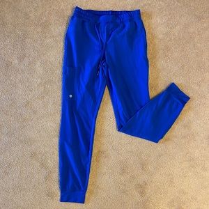 Bright blue scrub pants